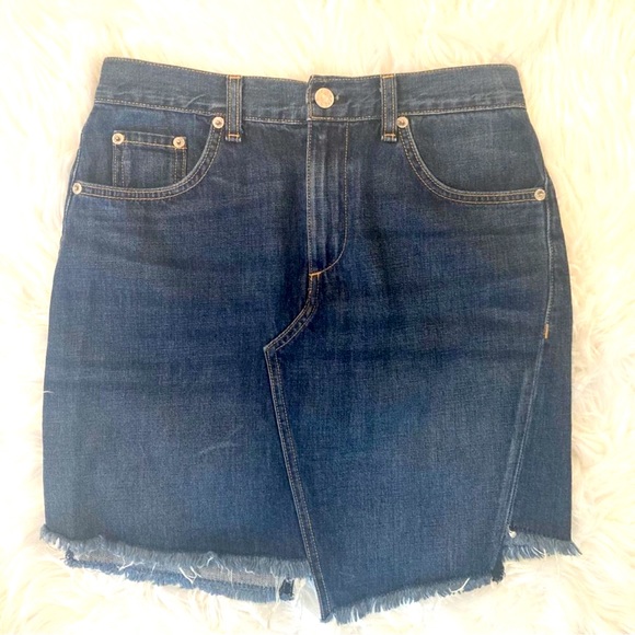 Rag & Bone Dive Frayed Hem Denim Skirt - Picture 4 of 14